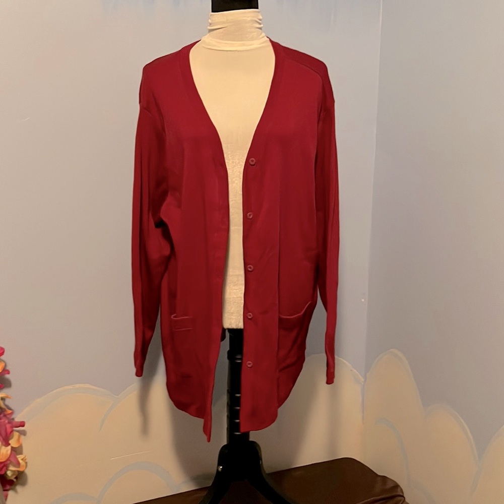 Bobbie Brooks red long sleeve cardigan, size XL $15